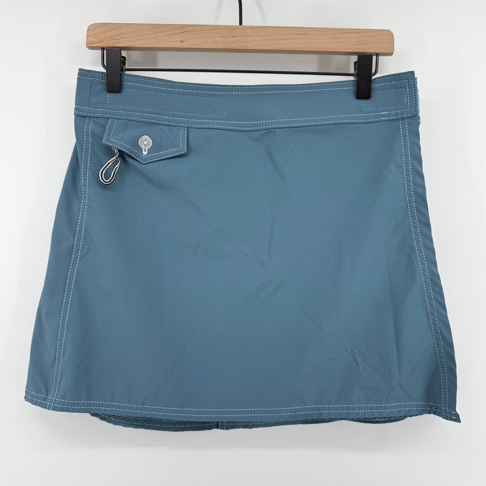 Birdwell Beach Britches Wrap Skirt Cover Up Blue Women M Pockets Beach Pool